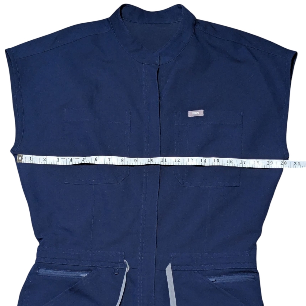 Figs Women's Navy Jumpsuit with Contrast Tie - Picture 13 of 16